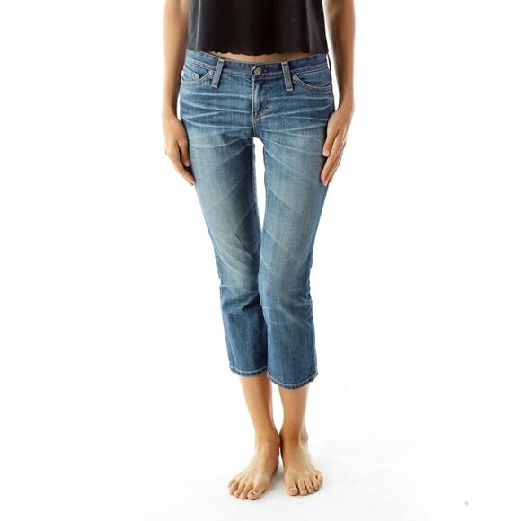Ag Adriano Goldschmied Denim - Adriano Goldschmied Blue Cropped Skinny Jeans